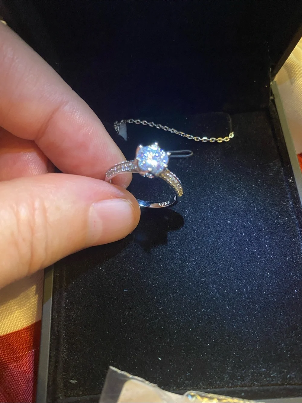 Sterling Silver Moissanite Engagement Ring - D Color, Solid Silver